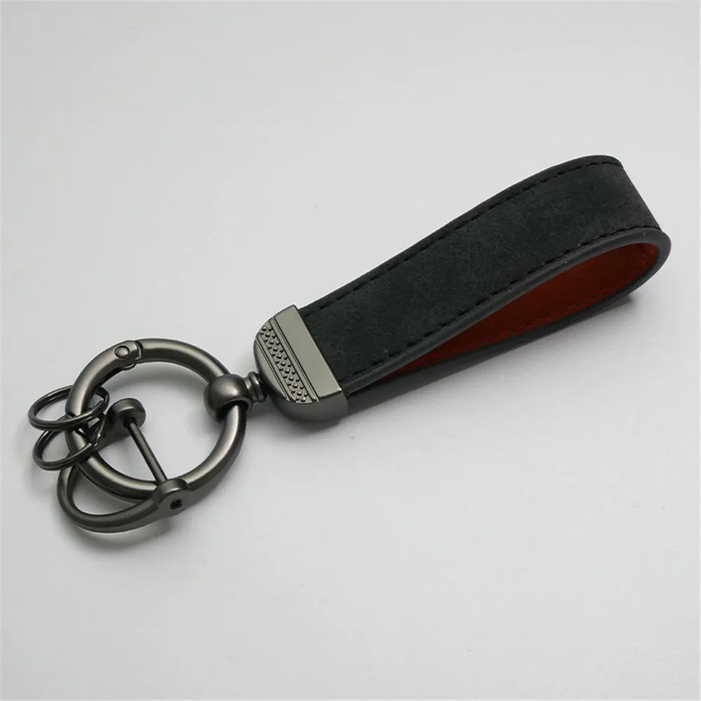 MKENDN Simple PU Leather Keychain Women Men Car Key Ring Chain Holder Key Strap Waist Wallet Keyring Business Party Jewelry Gift