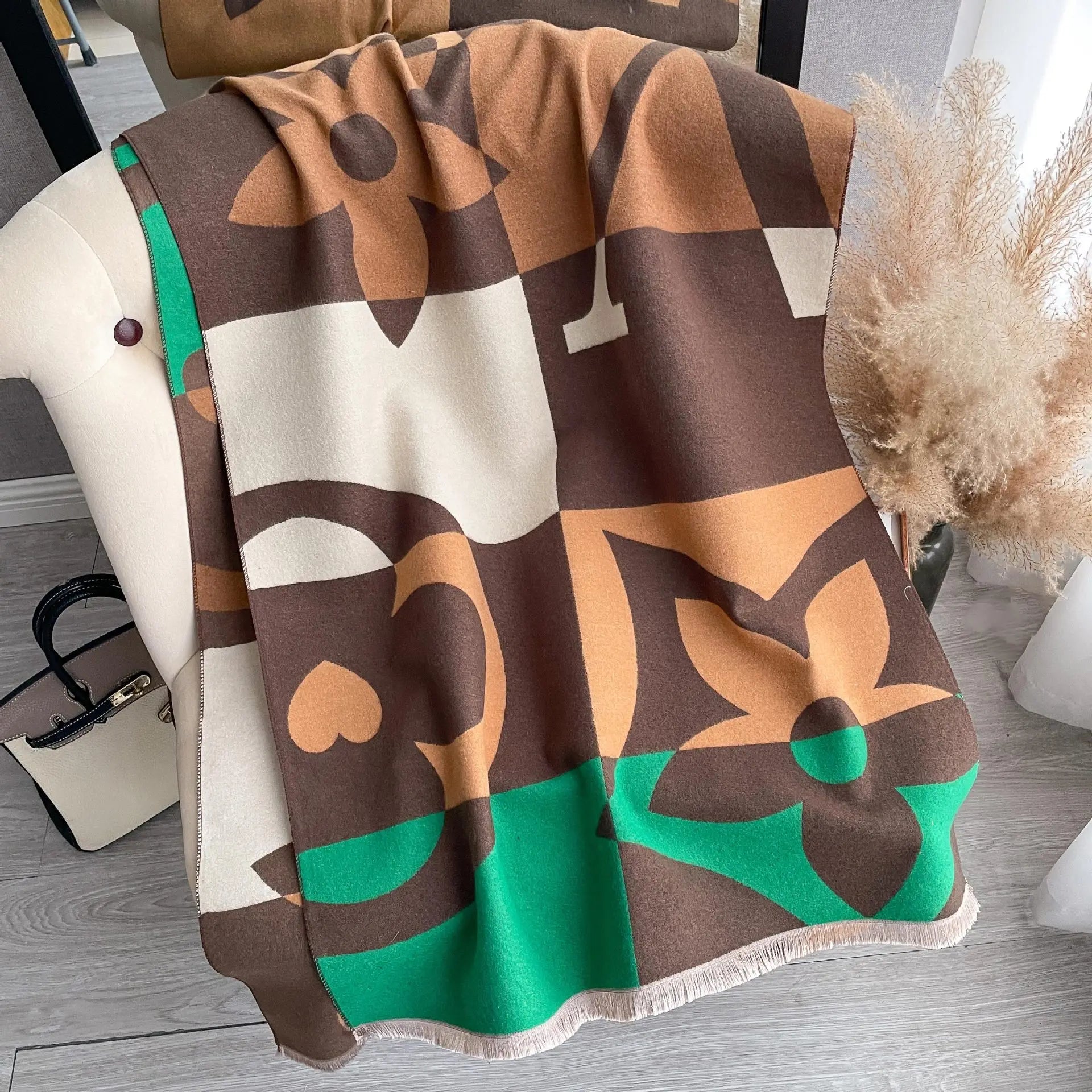 New Hot Winter Scarf Women Soft Cashmere Warm Pashmina Plaid Horse Print Scarves Wraps Thick Shawl Bufandas Tassel Stoles Hijabs
