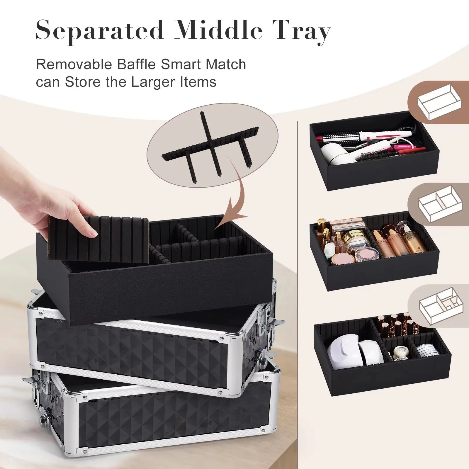 Makeup Trolley Case Detachable 4 in 1 Alloy Train Briefcase for Nail Manicure on Wheels Lock Salon Large Capacity Storage Case - Madeinsea©