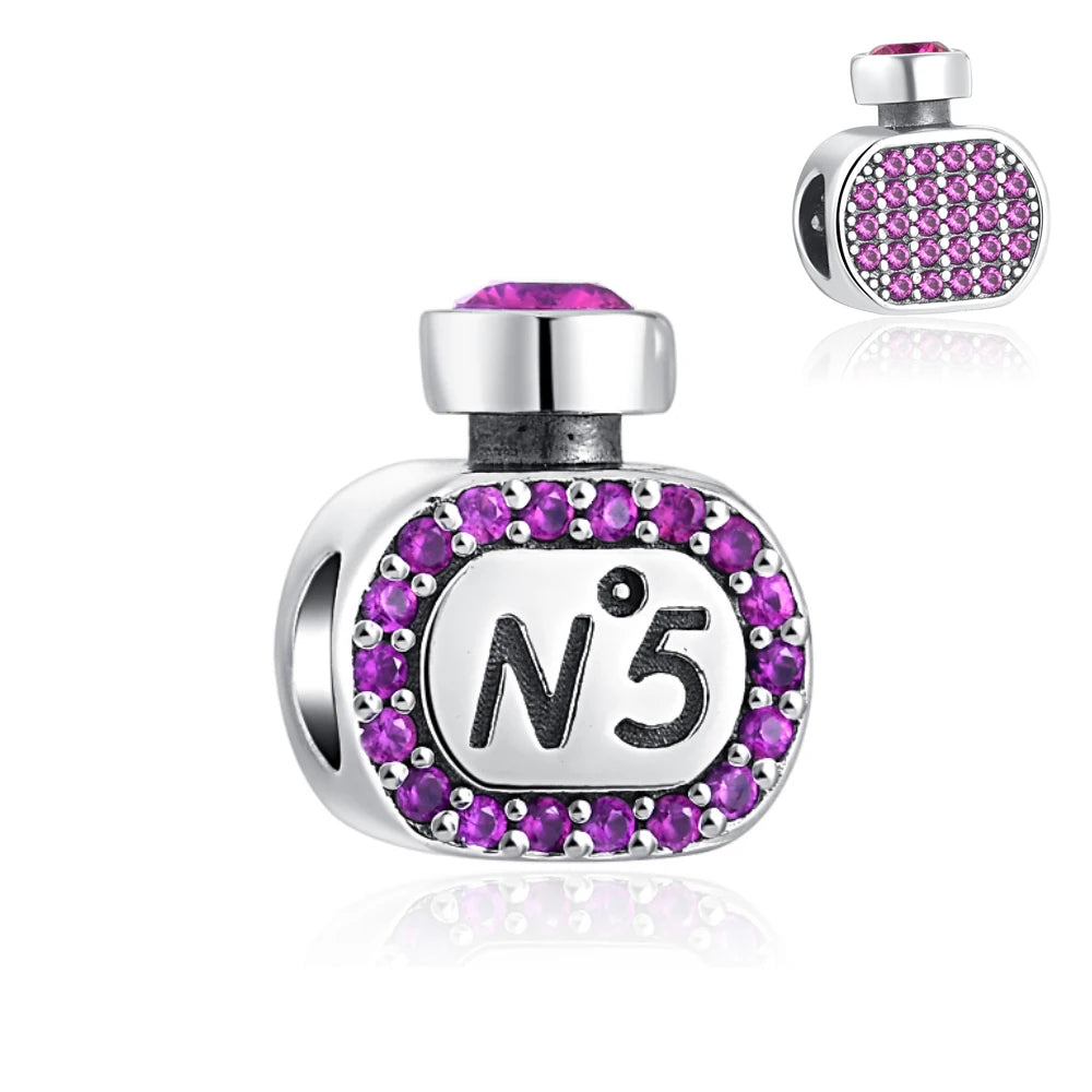 New Original 925 Silver Plated Accessories Fashion Charm Perfume High Heels Bead Fit Pendant Bracelet For Women DIY Jewelry Gift