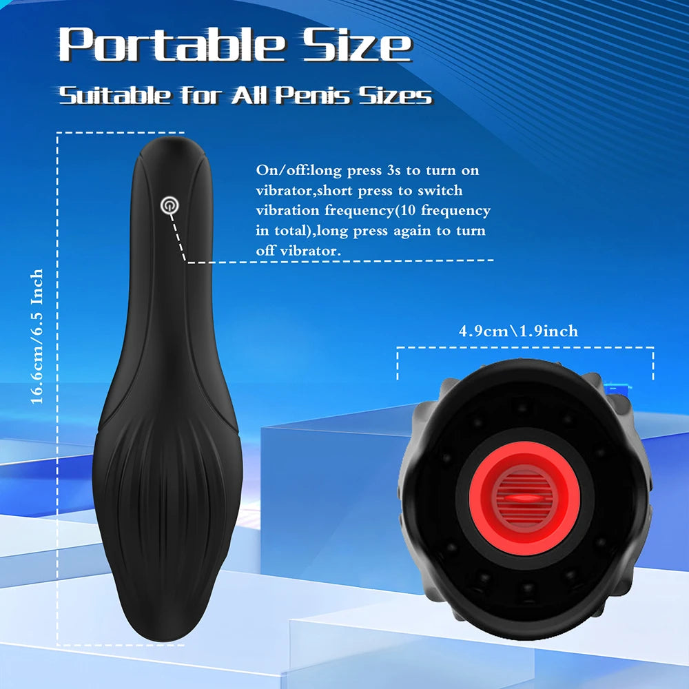 Glans Trainer for Men Powerful Vibrating Penis G Spot Masturbator Soft Fingertip Prolong Endurance Massage Vibrator Erotic Toys