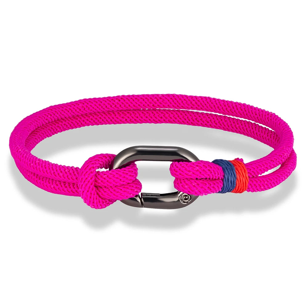 MKENDN Sport Style Handmade Braided 3mm Rope Bracelet Oval spring buckle Bracelet Couple Gift Leisure Accessories Homme Pulseria