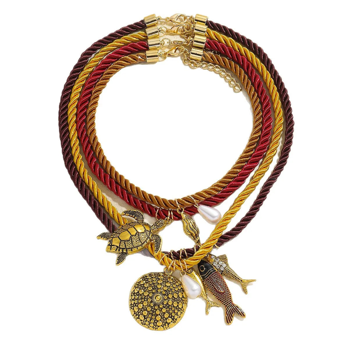 ZAA Summer Holiday Woman New Small Fish Turtle Conch Pendant Necklace Sets