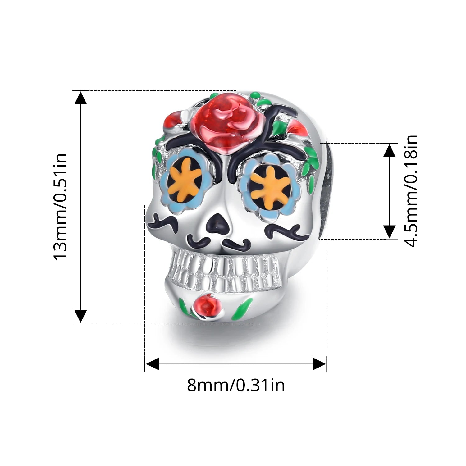 WOSTU 925 Sterling Silver Halloween Charm Skull/Pumpkin/Magic/Ghost Pendant Original Fit for Women  Bracelet DIY Fine Jewelry