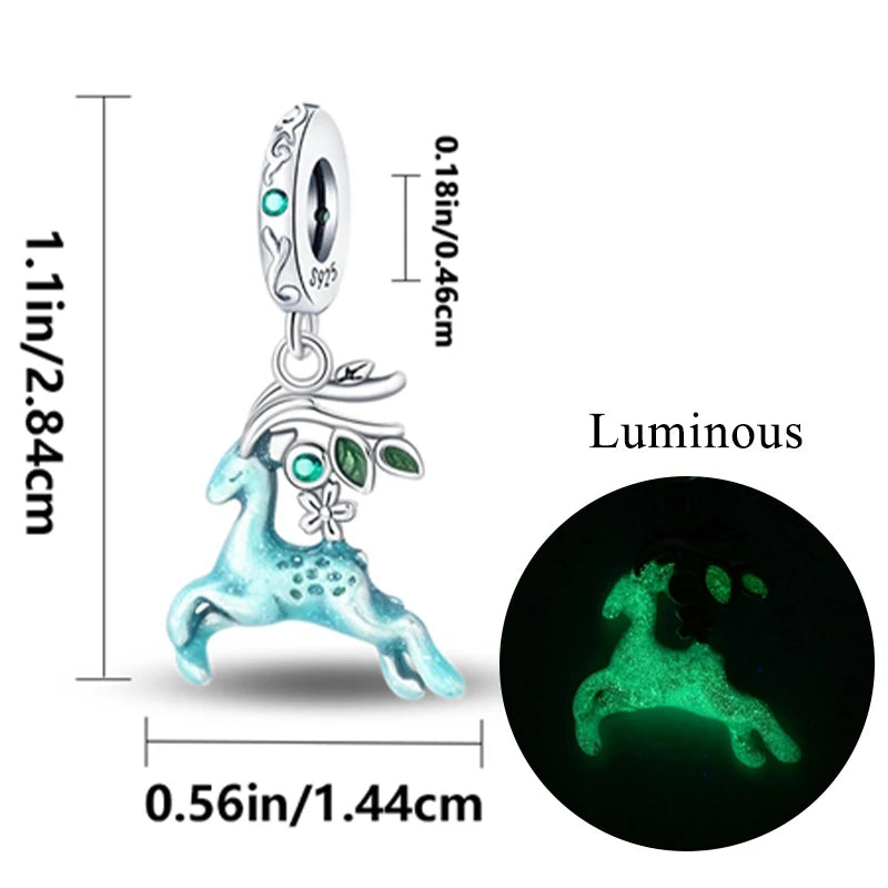 2024 neue 925 Sterling Silber Charms Glühwürmchen Sterne Glühende Leuchtende Charme Perlen für Original Anhänger Armbänder DIY Schmuck Geschenk