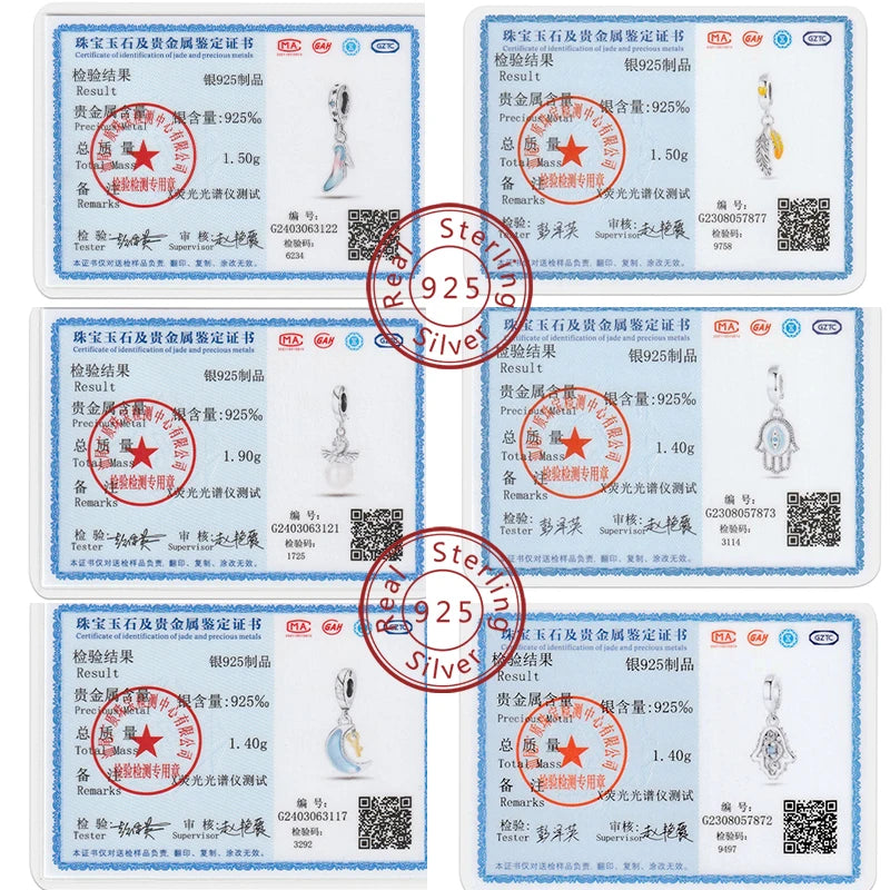 100% Real 925 Sterling Silver Charms Beads Stars Moon Pendant Fit Original Charms Bracelets Bangle DIY Jewelry Gifts