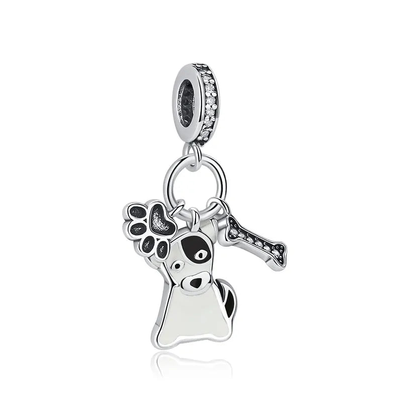 Original 925 Sterling Silver Charms Love Pets Dog Cat Paw Print Pendant Beads Fit Brand Bracelets Necklaces Women DIY Jewelry - Madeinsea©