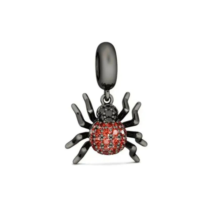 New 925 Silver Dark Black Series Charm Clown Bead Spider Pendant Talisman Women's Jewelry Fit Original European Bracelet Gift