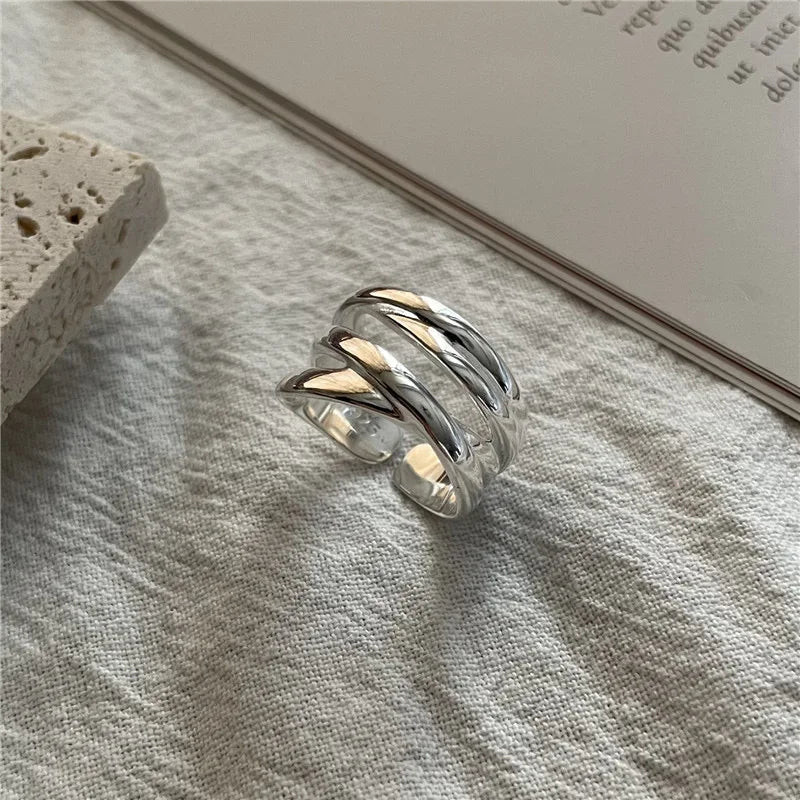 925 Sterling Silver Rings for Women Men Couple Minimalist Handmade Simple Interware Ring Party Jewelry Gift Prevent Allergy