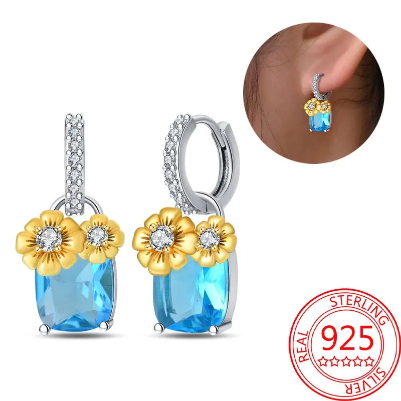 Hot Sale Bee Earrings For Girl Lovely Yellow Black Dancing Bee Happy S925 Hoop Earrings Birthday Gift Silver Jewelry