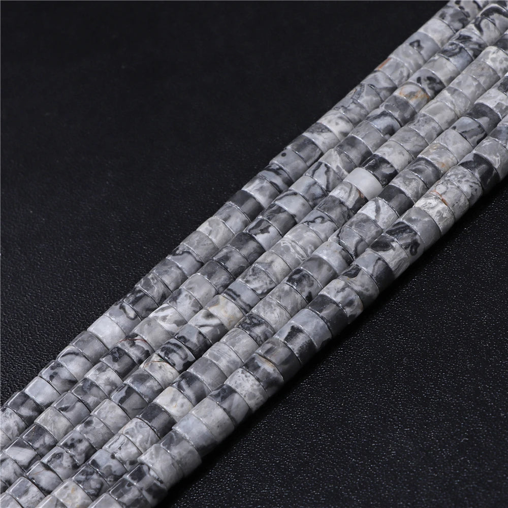 6x3mm Natural Flat Round Stone Beads Turquoises Labradorite Jaspers Spacer Loose Heishi Bead For Jewelry Making DIY Accessories