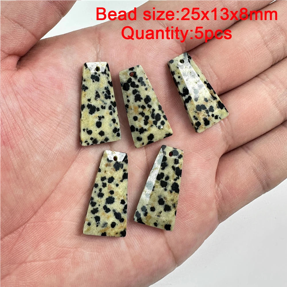 Natural Dalmation Jaspers Stone Bead Round Tube Square Shape Loose Beaded Fit Jewelry Making Accessories Diy Bracelets Necklace