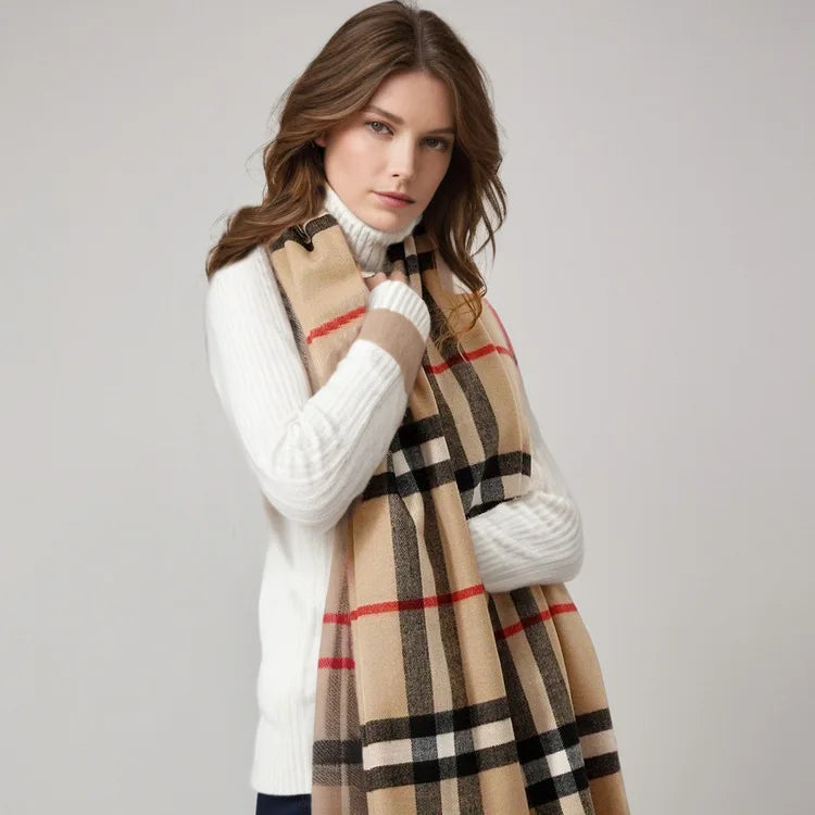 Unisex Winter Thermal Thick Scarf Fleece Lined Neck Warmer for Men Women Windproof Outdoor Accessory Decorate The Gift
