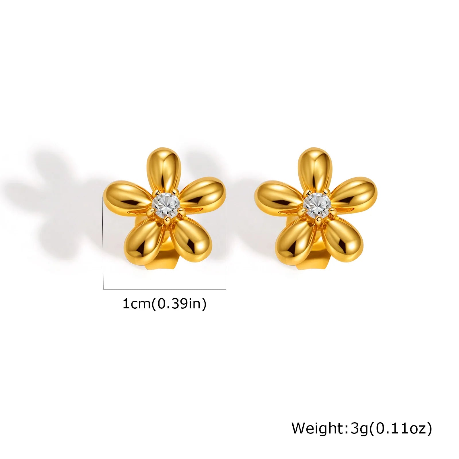 Vnox Tiny Cute Buble Flower Stud Earrings for Women Girls, Anti Allergy Stainless Steel Ear Jewelry,Zircon Daily Earrings