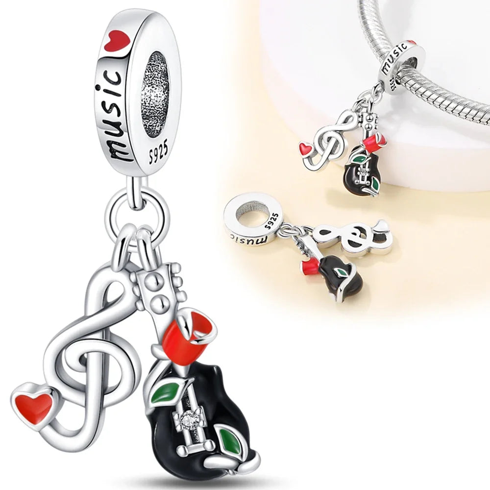 925 Sterling Silver Career Series- Doctor Teacher Art Music Charm Bead Fit Original Bracelet for Women Jewelry Making
