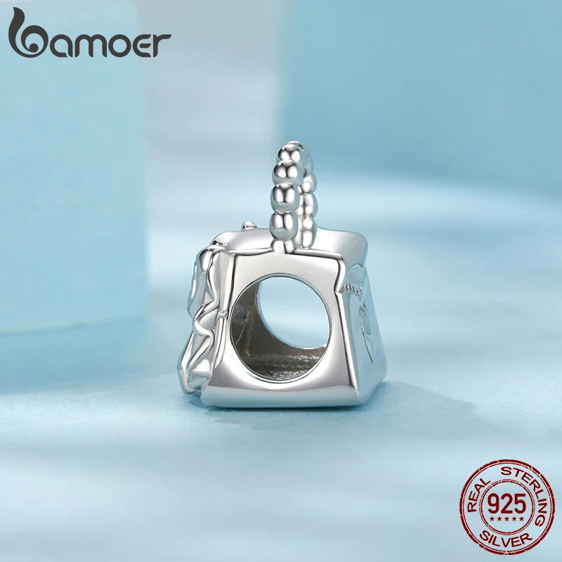 BAMOER Solid 925 Sterling Silver Bowknot Handbag Charm Pendant fit Original Bracelet Jewelry DIY bamoer Classic Charm SCC2994