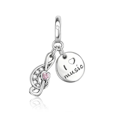 925 Sterling Silver Musical Instrument Charms Beads Piano Guitar Earphone Pendants Earrings Fit Bracelet DIY Fine Jewelry Gift