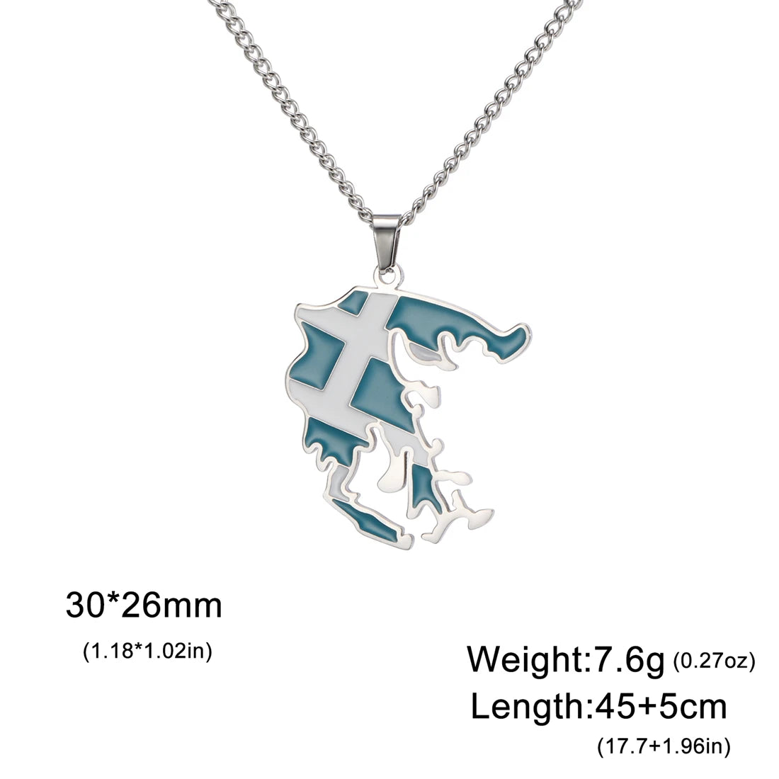 EUEAVAN European Country Map Necklace Stainless Steel Drip Oil Poland France Portugal Romania Ukraine Italy Germany Flag Jewelry