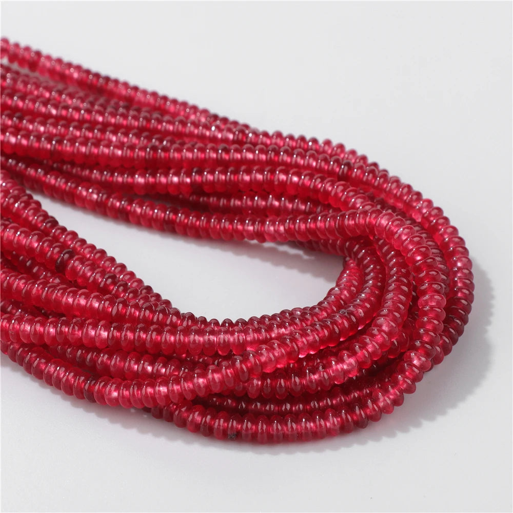 Natural Flat Round Stone Beads Abacus Shape Jaspers Quartzs Gems Beads For DIY Necklace Earrings Jewelry Making Accessori 2*4mm