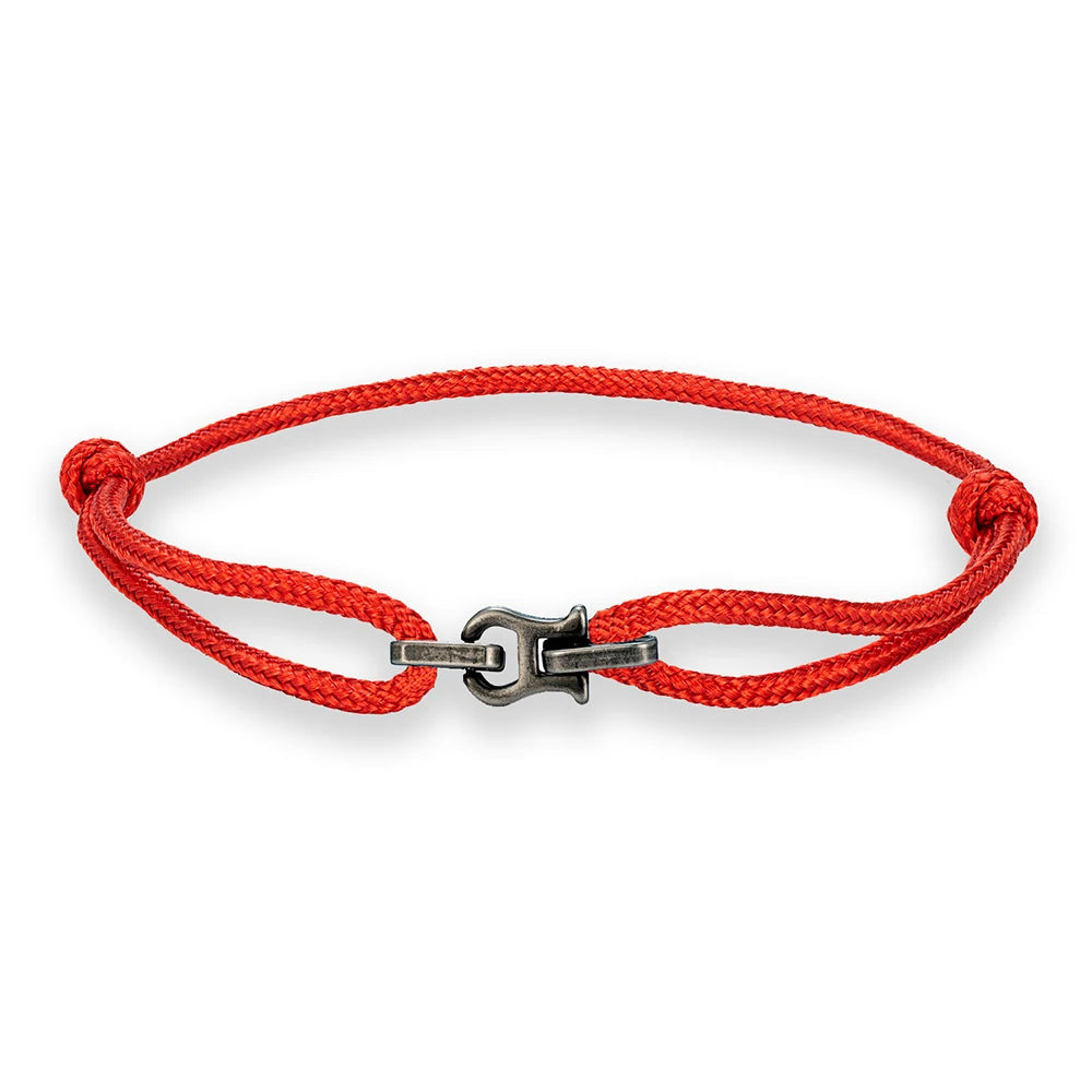 MKENDN Punk Style Vintage Oxidized Black Horseshoe Buckles Chain Link Rope Bracelet For Men Women Stainless Stell Jewelry Gifts