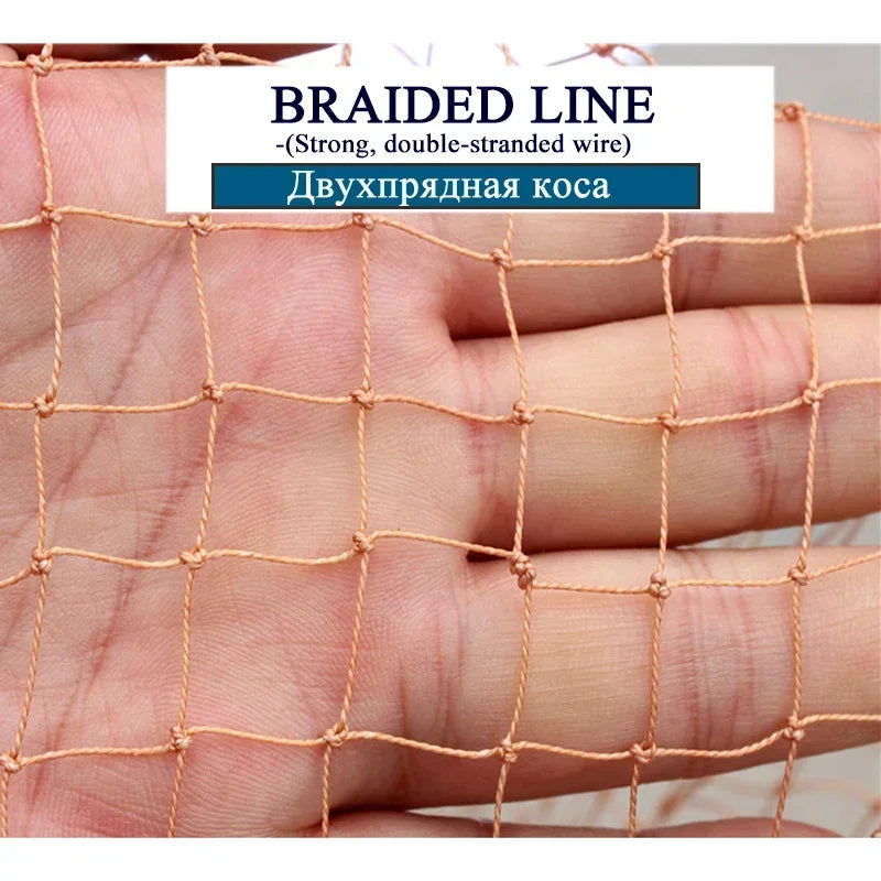 Lawaia Cast Net American Style Strong Braided Cable Hand Throw Fishing Net Aluminum Ring or Blue Ring Cast Network