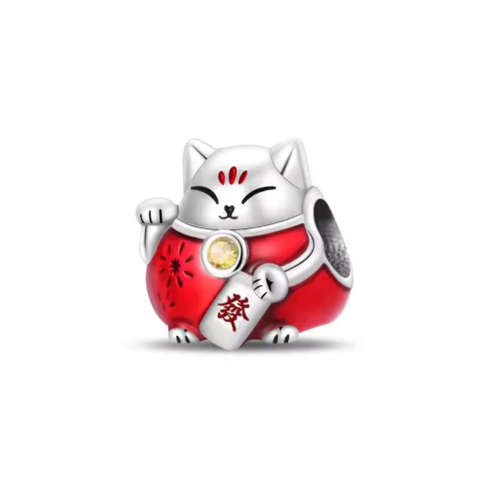 New 925 Silver Red Color Charm Strawberry Bee perfume Dream Catcher Apple Bead Fit Original Bracelet Jewellery Gift red heart