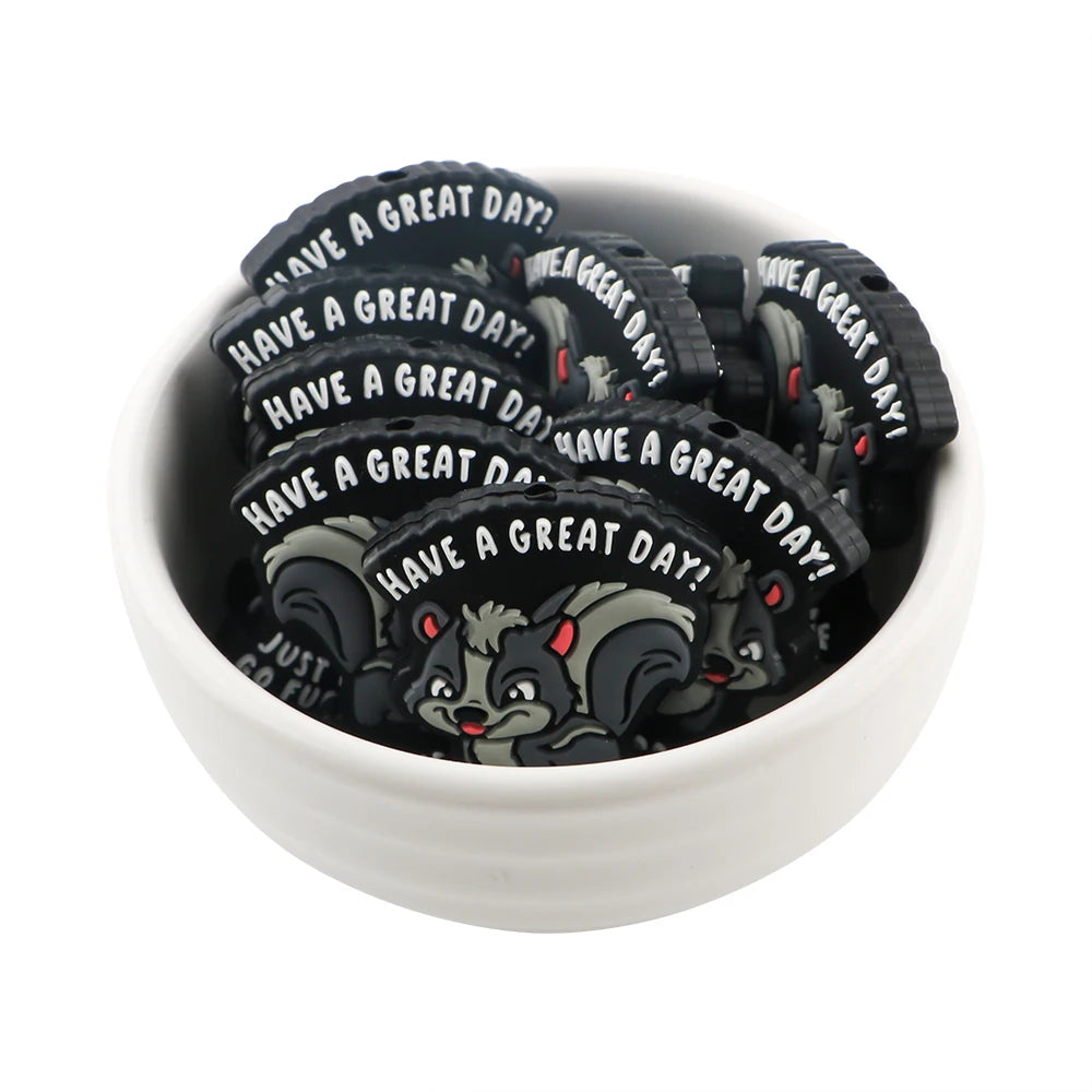 Lot de 5 ou 10 perles en silicone stéréoscopiques en forme de pingouin et de singe pour la fabrication de porte-clés et de bracelets faits à la main