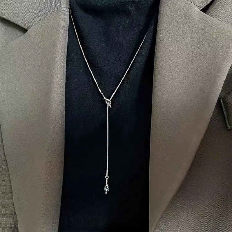 Simple Gold Color Beads Chain Necklace For Women Girls Double Layer Bead Long Tassel Metal Sweater Chain Bohemia Charm Jewelry