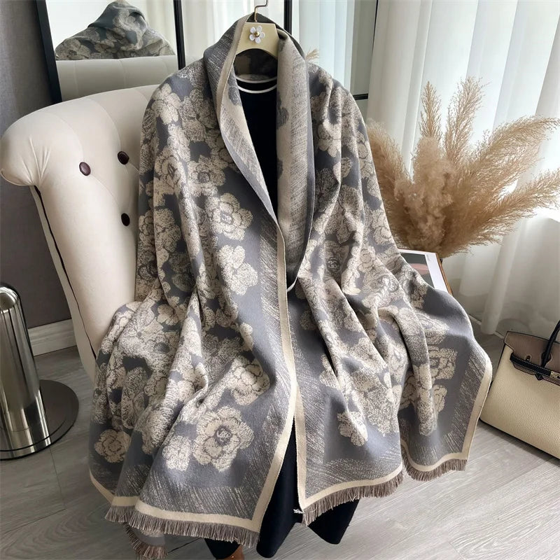 Cashmere Scarf for Women Thick Warm Winter Blanket Brand Female Luxury Quality Shawl Wrap Bufanda 2024 Poncho Echarpe Pashmina - Madeinsea©