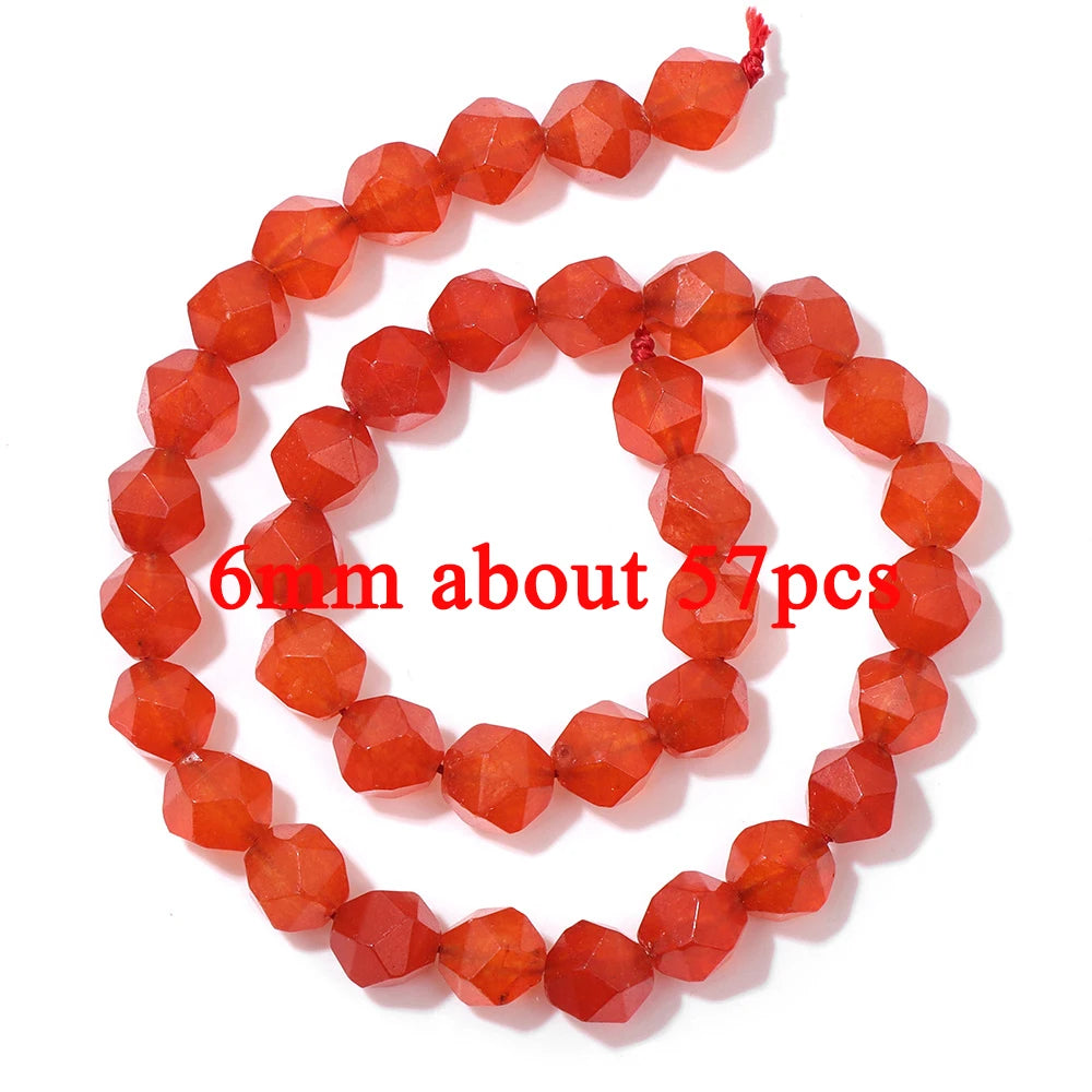 Wholesale Natural Red Carnelian Stone Bead Round Rondelle Coin Agat Loose Spacer Beads For Jewelry Making Bracelet Necklace DIY