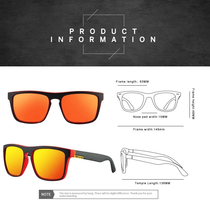 Fashion Square Vintage Polarized Sunglasses Men Women Retro Driving Fishing Luxury Brand Designer Sun Glasses UV400 Eyewear - Madeinsea©