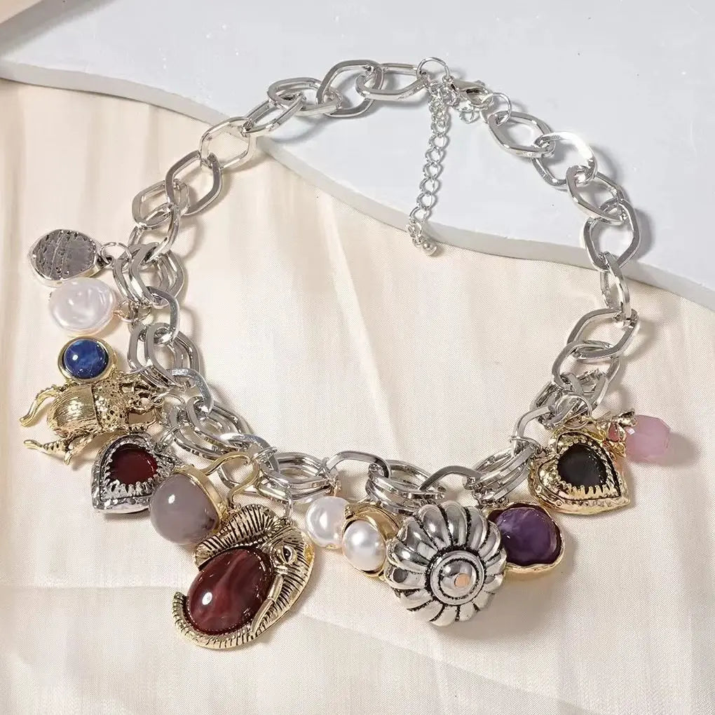 Zvoijio New Personalized Retro Fashion Multiple Pendant Necklace