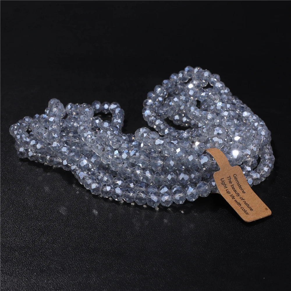 Wholesale 5 strand/lot Faceted Austrian Crystal Bead Rondelle Loose Spacer AB Color Glass Beads For Jewelry Making  Accessories