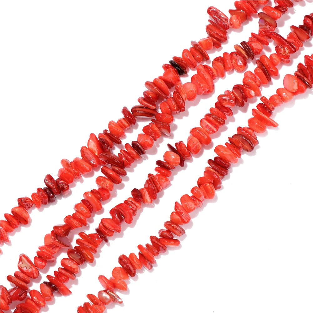 5-8mm Muticolor Shell Beads Natural Dyed Color Irregular Shape Loose Spacer Bead For Jewelry Making Necklace Bracelet DIY