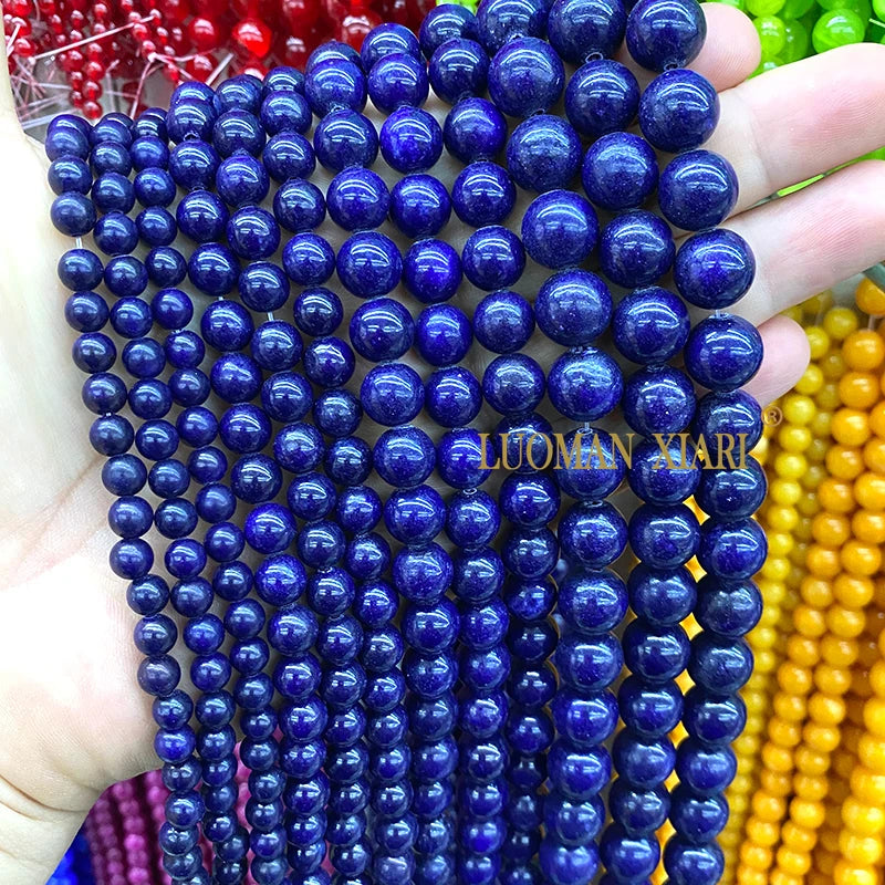 6/8/10/12MM Natural Stone Fossil White Round Loose Spacer Beads for Jewelry Making DIY Earrings Bracelet Charms Accessories 15''