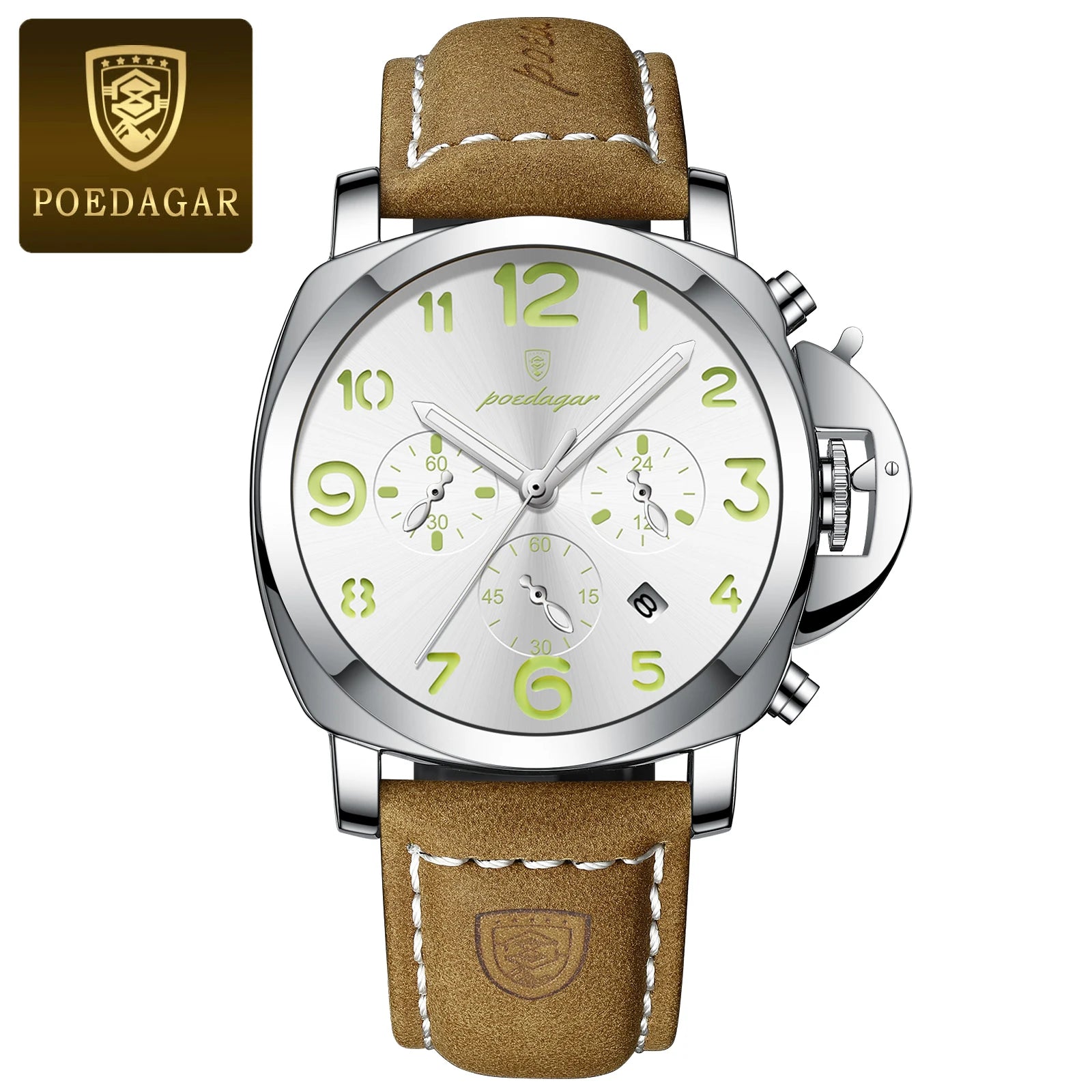 POEDAGAR Luxury Military Watch For Men Waterproof Luminous Leather Man Watch Quartz High Quality Men's Sports Watches Male Reloj - Madeinsea©
