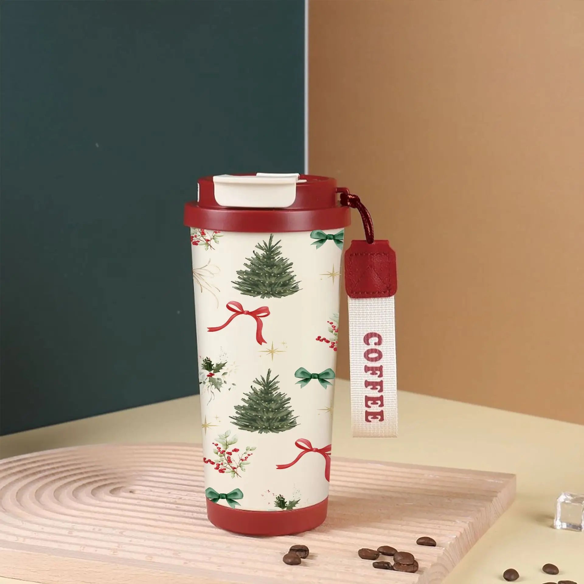 Christmas thermos cup 316 stainless steel lily of the valley coffee cup cartoon Christmas holiday gift
