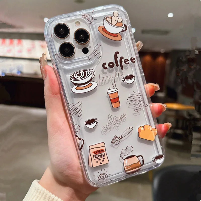 Case for Xiaomi Redmi Note 13 12 Pro Plus 5G 12 10 11 9 Pro Note 12S 11S 10S 9S 12C 13C 4G Multicolor Casual Coffee Clear Cover