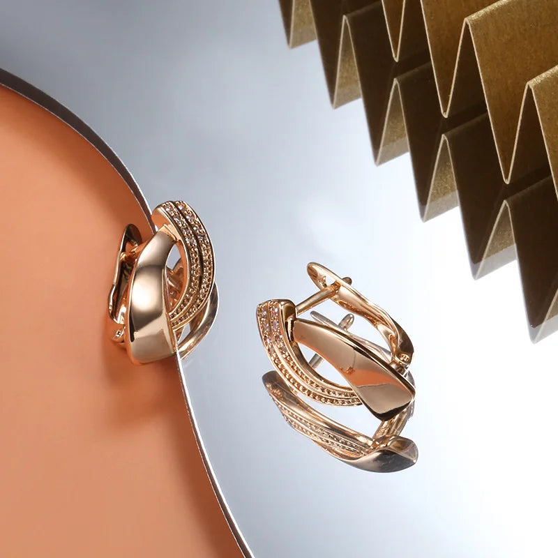 Original 14K Gold Jewelry Earring Women Fine Aros Mujer Oreja Earrings for Women Orecchini 14 K Yellow Gold Bizuteria Jewelry