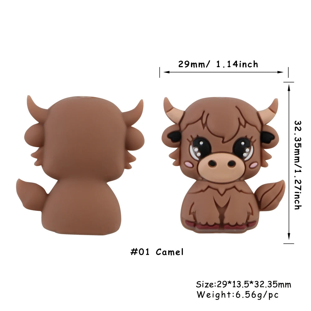 Lot de 5 ou 10 perles en silicone stéréoscopiques en forme de pingouin et de singe pour la fabrication de porte-clés et de bracelets faits à la main