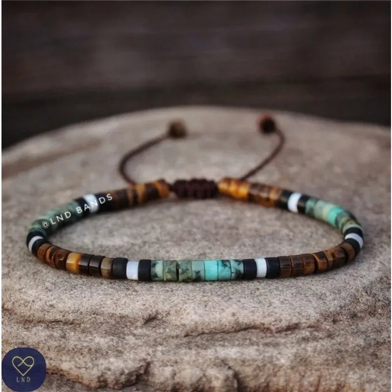 Turquoise and tiger Eye minimalist bracelet,