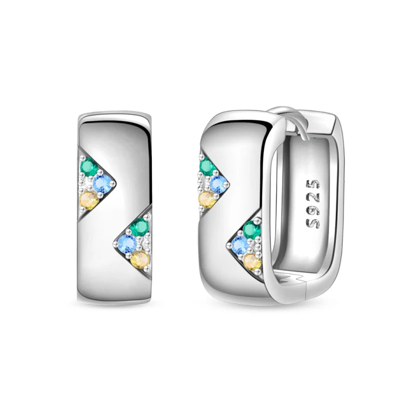 Classic Earrings 925 Silver Star Moon Zircon Pearl Geometry Earrings For Women Wedding Engagement Fine Jewelry Birthday Gift