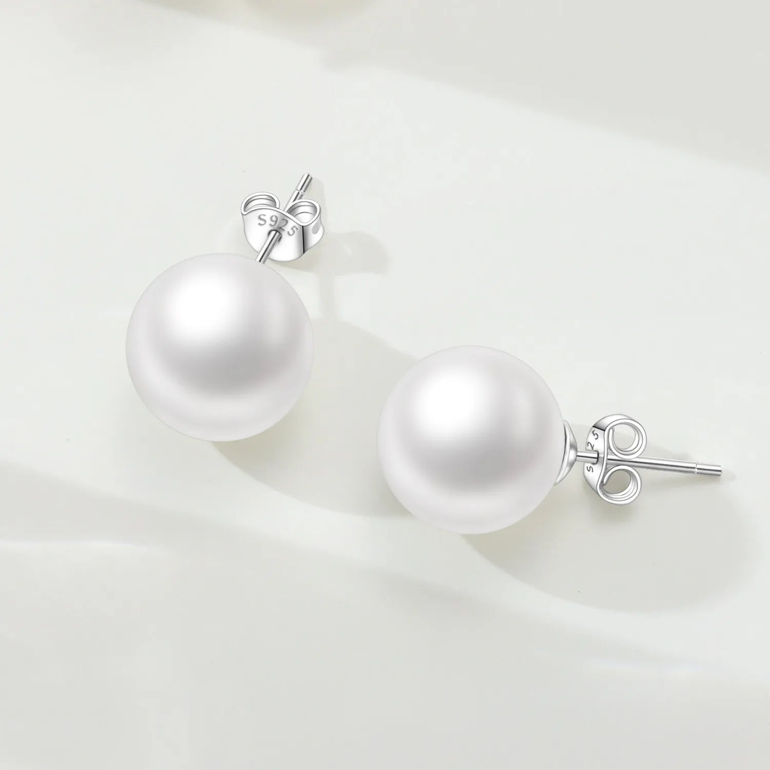 PANPOKI S925 Sterling Silver Versatile And Minimalist Pearls Stud Earrings For Lady S925 Jewelry Party Anniversary Trendy Gifts