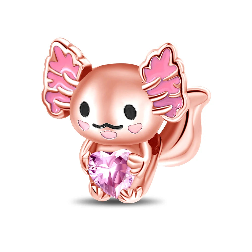 925 Sterling Silver Real Rose Gold Pink Octopus Summer Turtle Heart Dangle Charm Fit Original Bracelet Necklaces Bracelet Girl