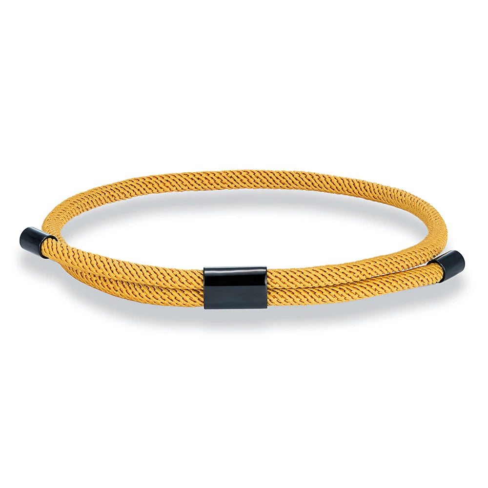 MKENDN Modisches schwarzes Nylonarmband für Damen und Herren aus strapazierfähigem Marine-Nylon mit poliertem schwarzem Edelstahlverschluss – schlichtes Schmuckstück
