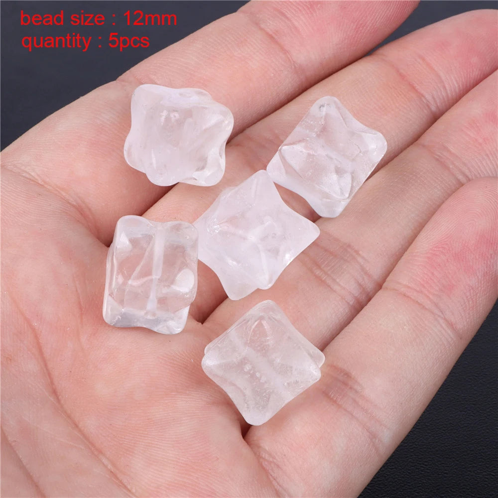 New Natural Stone Bead Clear Quartz Crystal Smooth Matte Faceted Spacer Beads DIY Handmade Bracelet Earrings For Jewelry Making