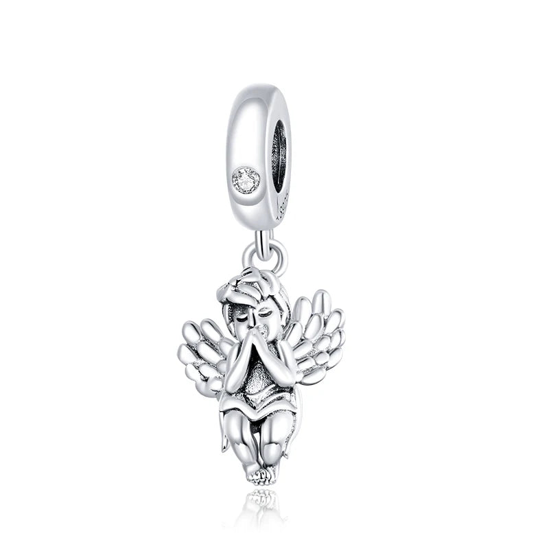 Bamoer 925 Sterling Silver Nativity of Jesus Pendant Faith Guard Charm Peace Beads for Women DIY Bracelet Jewelry Accessories