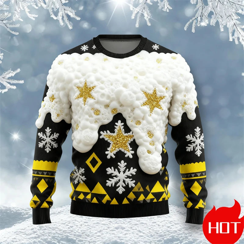 Fashion Beer Christmas Ugly Sweatshirt For Men Women Cartoon Casual Crewneck Pullover 2026 New Autumn Winter Couple Sweatshirt