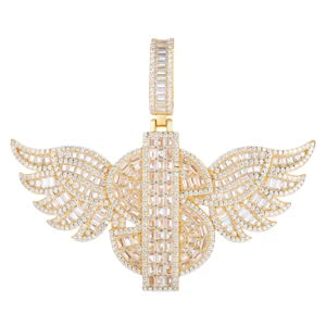 TUHE Unisex Cross Angel Wings Pendants Necklaces Ice Out Moissanite S925 silver Pendants For Men Hip Hop Jewelry Gift