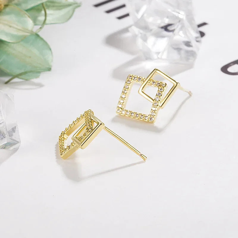 Real 18K Gold Jewelry Earring Women Fine Aros Mujer Oreja Pink Earrings for Women Orecchini 18 K Yellow Gold Bizuteria Jewelry